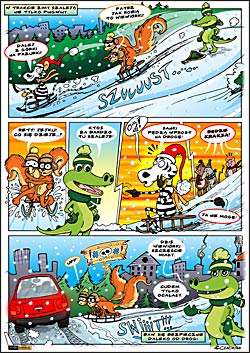 komiks edukacyjny z sympatycznym krokodylkiem Tirkiem - zaprojektowana dla GITD