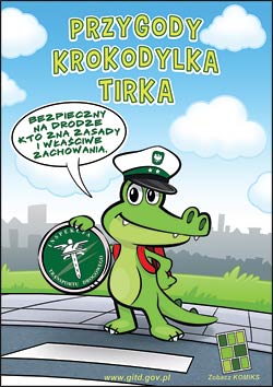 okadka komiksu edukacyjnego z krokodylkiem Tirkiem zaprojektowana dla GITD